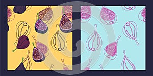 Set of two patterns with figs